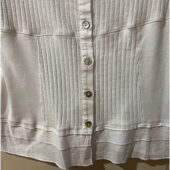 SOFT SURROUNDINGS Roma Ribbed Tee White Women's Size XS - Picture 3 of 5